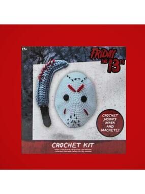 FRIDAY 13th Jason Stuffed Mask & Knife Crochet Kit Horror Movie Theme Craft 17+
